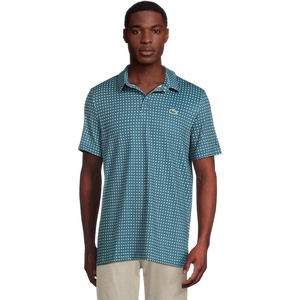 Lacoste Men’s Regular Fit UV Protect All-Over Print Golf Polo Shirt, Flour, Large