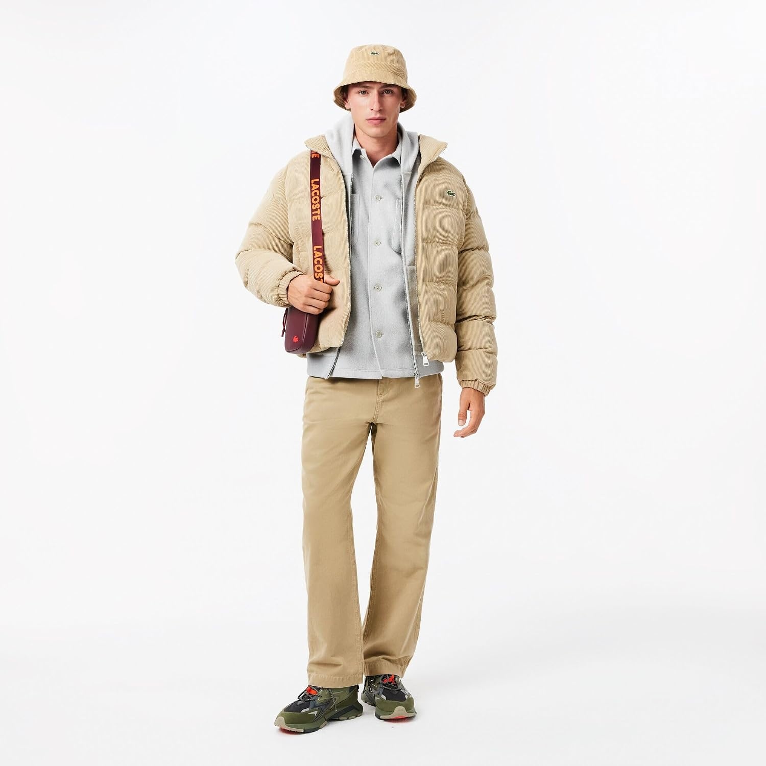 image:imageLacoste Unisex Adult Corduroy Bucket HatBeige