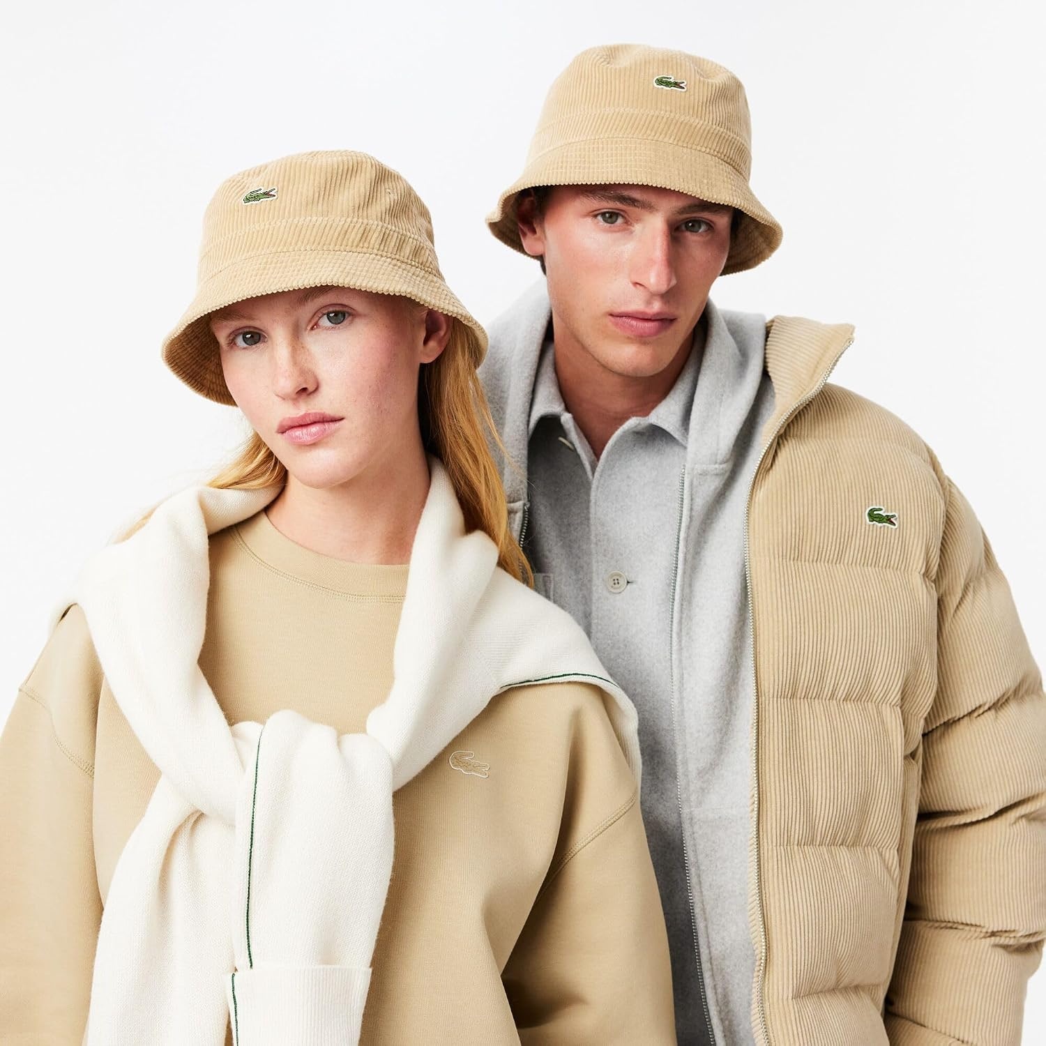 image:imageLacoste Unisex Adult Corduroy Bucket HatBeige