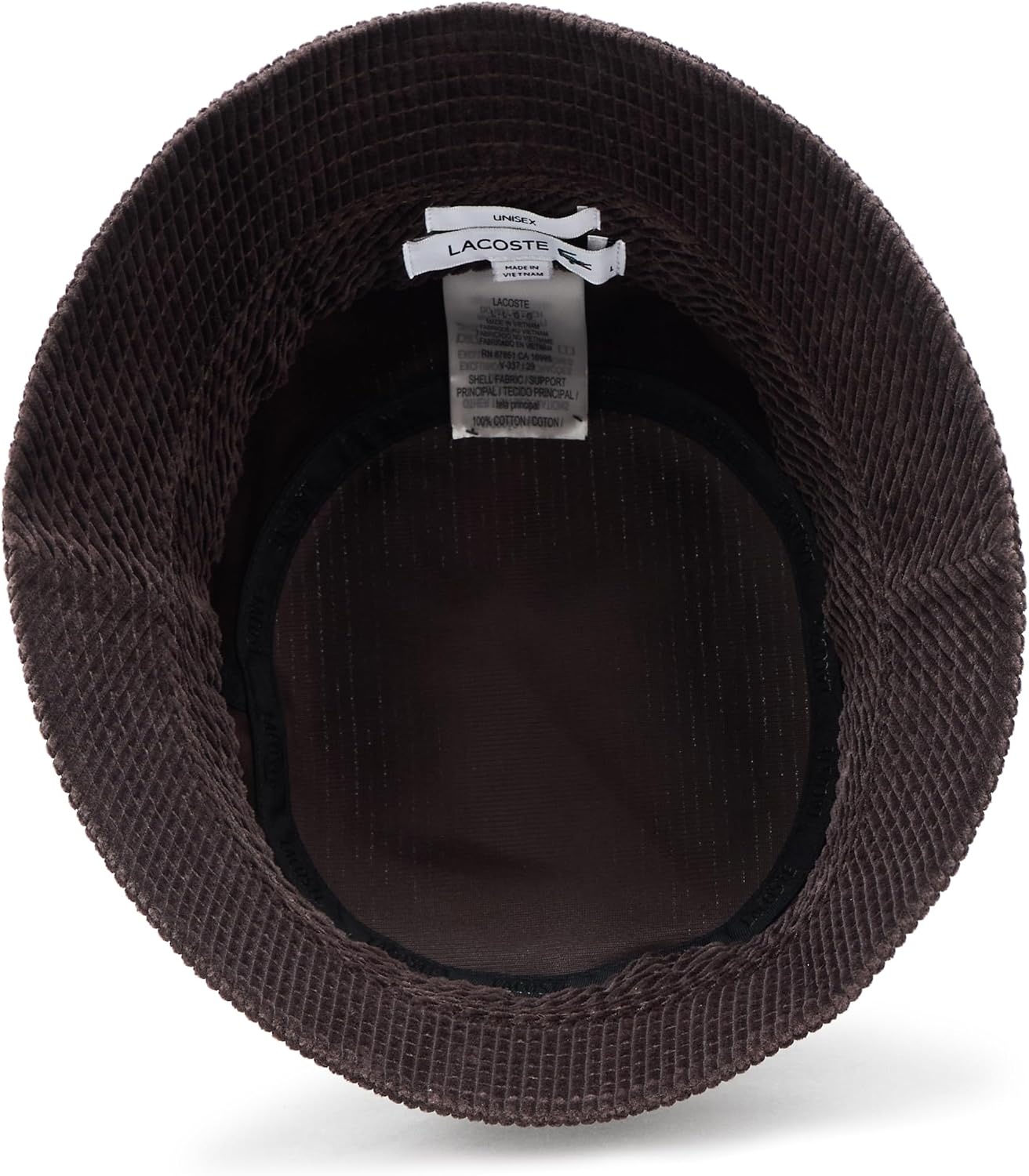image:imageLacoste Unisex Adult Corduroy Bucket HatDark Brown
